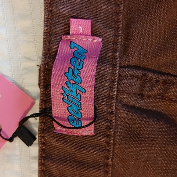 💚NWT Mom Coco Brown Raw Hem Straight Leg Jeans - Picture 5 of 7